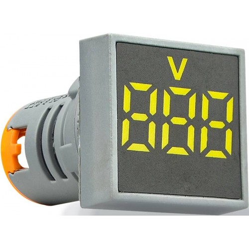 Квадратний цифровий вимірювач напруги ED16-22FVD 30-500В АС жовтий (A0190010032) АСКО-УКРЕМ