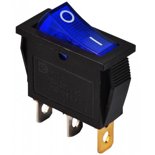 Перемикач 1 клавішний синій з підсвічуванням KCD3-101N BL/B 220V (A0140040030) АСКО-УКРЕМ