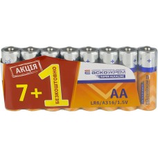 Батарейка лужна AА.LR6 АКЦІЯ (shrink 7+1) (Аско.LR6.S7F1) АСКО-УКРЕМ