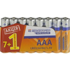 Батарейка лужна AАА.LR03 АКЦІЯ (shrink 7+1) (Аско.LR03.S7F1) АСКО-УКРЕМ