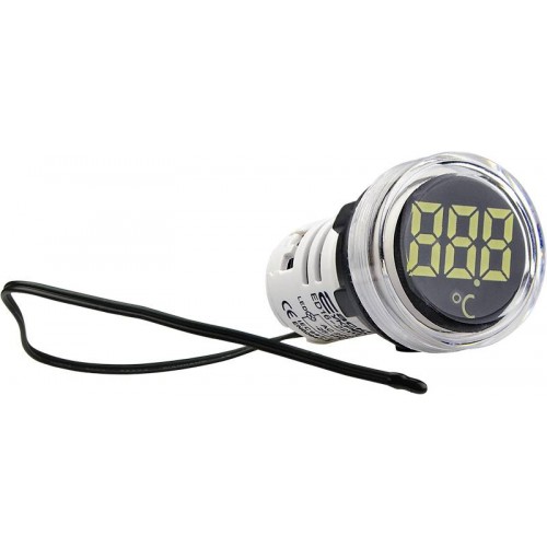 Круглий цифровий вимірювач температури ED16-22WD від -25°C до +150°C білий (A0190010042) АСКО-УКРЕМ