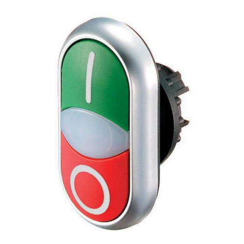 Подвійна кнопка з сигнальною лампою з позначенням I O M22-DDL-GR-X1/X0 (216700) EATON