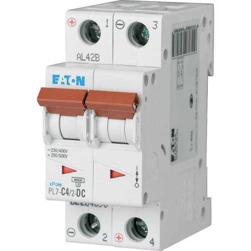 Автоматичний вимикач постійного струму 4 А 2 полюси PL7-C4/2-DC 10 кА (264898) EATON