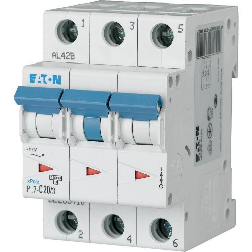 Автоматичний вимикач 20 А 3 полюси PL7-D20/3 10 кА (263422) EATON