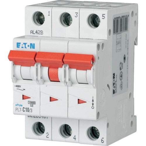 Автоматичний вимикач 10 А 3 полюси PL7-D10/3 10 кА (263419) EATON