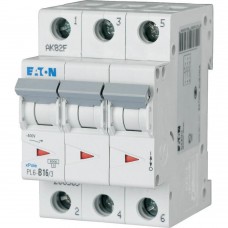 Автоматичний вимикач 16 А 3 полюси PL6-B16/3 6 кА (286589) EATON