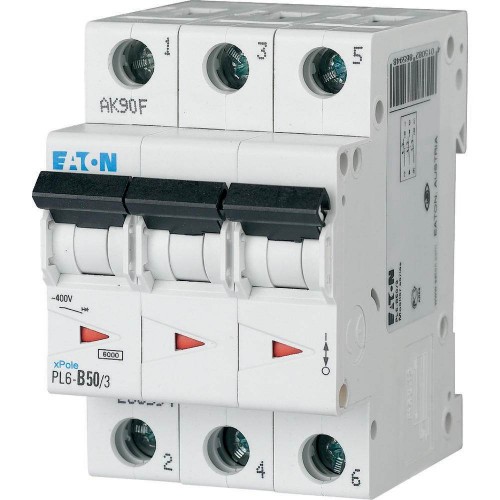 Автоматичний вимикач 50 А 3 полюси PL6-B50/3 6 кА (286594) EATON