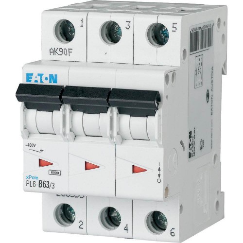 Автоматичний вимикач 63 А 3 полюси PL6-B63/3 6 кА (286595) EATON