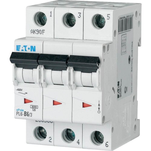 Автоматичний вимикач 6 А 3 полюси PL6-C6/3 6 кА (286598) EATON