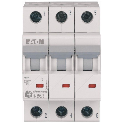 Автоматичний вимикач 6 А 3 полюси HL-B6/3 4,5 кА (194778) EATON