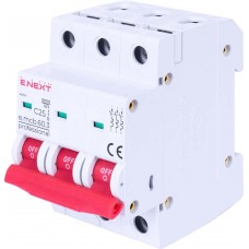 Модульний автоматичний вимикач 3 полюси 25 А характеристика C 6 кА серія PRO (p042033) E.NEXT