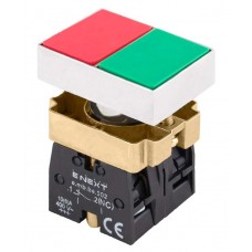Кнопка подвійна квадратна зелена/червона 1р+1з (p0810120) E.NEXT