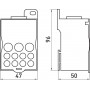 Блок розподільчий на DIN-рейку 250 А вхід 1х35-120 мм2 вихід 2х6-35 мм2 5х2,5-16 мм2 4х2,5-10 мм2 (p0680004) E.NEXT