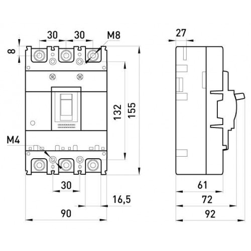 Силовий автоматичний вимикач 3 полюси 80 А серія 100S INDUSTRIAL (i0010005) E.NEXT