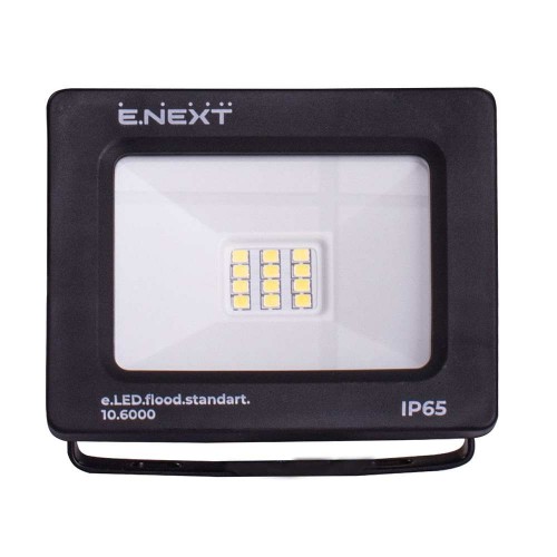 Прожектор світлодіодний 10 Вт 6000 К чорний IP65 (l0790001) E.NEXT