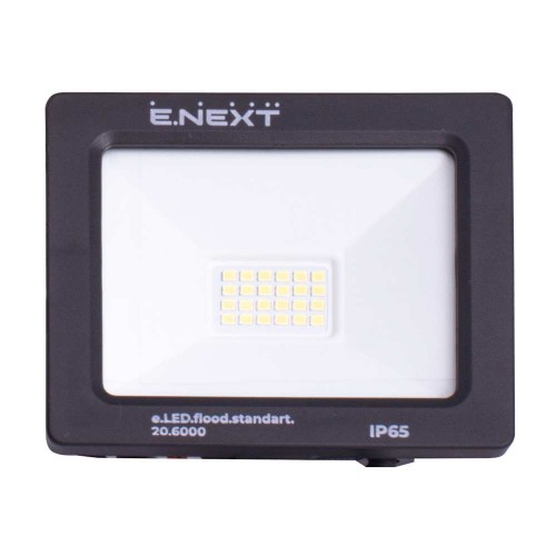 Прожектор світлодіодний 20 Вт 6000 К чорний IP65 (l0790002) E.NEXT
