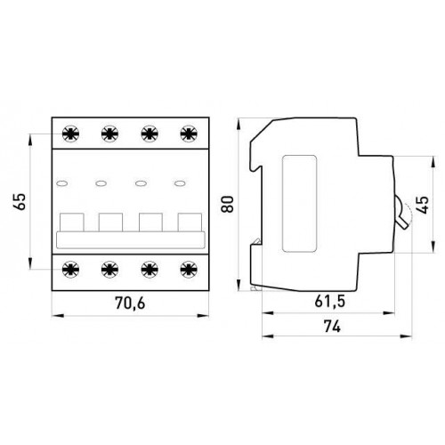 Модульний автоматичний вимикач 4 полюси 10 А характеристика C 4,5 кА серія STAND (s002046) E.NEXT