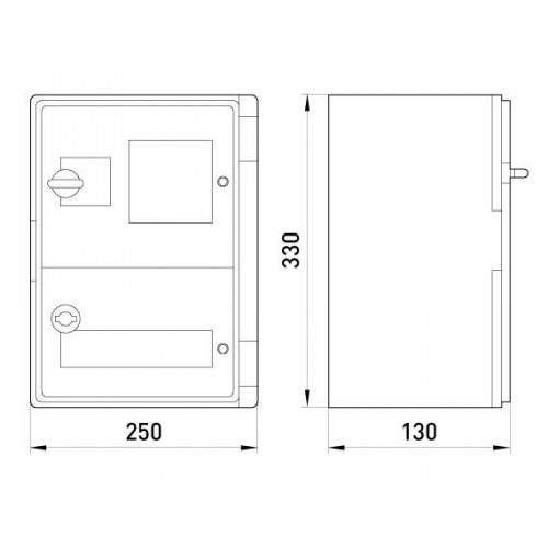 Корпус удароміцний з АБС-пластика 250х330х130 мм з прозорими дверцятами панеллю під 1-фазний електролічильник та 2 модулі IP65 (CP5211) E.NEXT