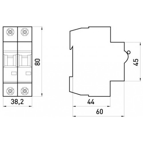 Модульний автоматичний вимикач 2 полюси 6 А характеристика C 10 кА серія INDUSTRIAL (i0180010) E.NEXT