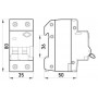 Вимикач диференційного струму (диф автомат) 2 полюси 25 А характеристика C 30 мА з розділеною рукояткою (p0620003) E.NEXT