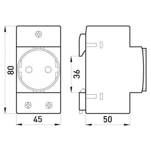 Розетка на DIN-рейку з заземлювальними контактами 16 А 230 В (s004002) E.NEXT