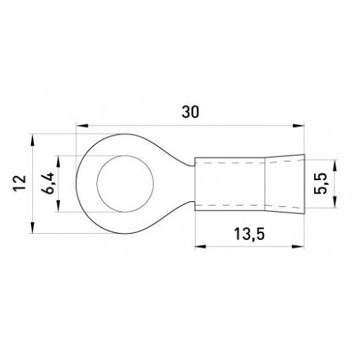 Ізольований наконечник кільцевий 6,4 мм для проводу 4-6 мм2 жовтий 100 шт (s036004) E.NEXT
