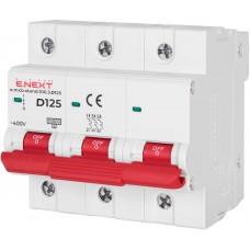 Модульний автоматичний вимикач 3 полюси 125 А характеристика D 10 кА серія STAND (s026004) E.NEXT
