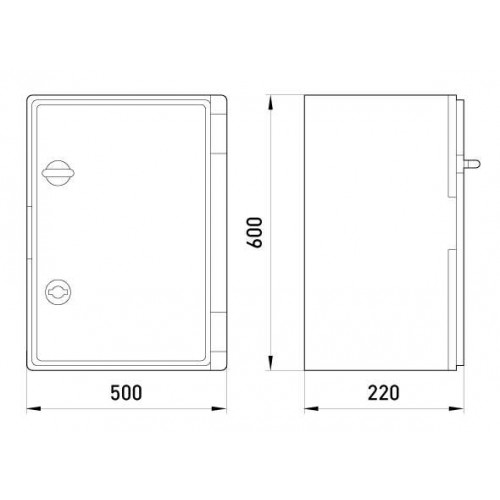 Корпус удароміцний з АБС-пластика 500х600х220 мм з монтажною панеллю та прозорими дверцятами IP65 (CP5018) E.NEXT