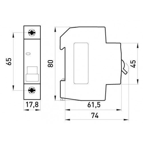 Модульний автоматичний вимикач 1 полюс 63 А характеристика C 4,5 кА серія STAND (s002014) E.NEXT