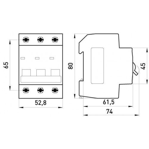Модульний автоматичний вимикач 3 полюси 10 А характеристика В 6 кА серія PRO (p041025) E.NEXT