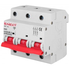 Модульний автоматичний вимикач 3 полюси 80 А характеристика K 6 кА серія PRO (p0430006) E.NEXT