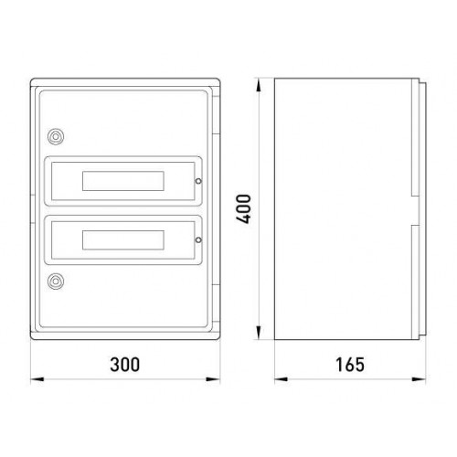 Корпус удароміцний з АБС-пластика 300х400х165 мм з прозорими дверцятами та панеллю під 24 модулі IP65 (CP5113) E.NEXT