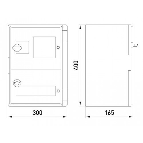 Корпус удароміцний з АБС-пластика 300х400х165 мм з панеллю під 1-фазний лічильник та 15 модулів IP65 (CP5202) E.NEXT