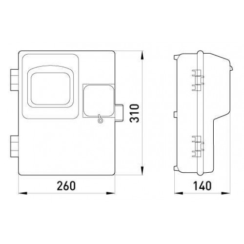 Корпус пластиковий КДЕ-1 під 1-фазний лічильник навісний 260х310х140 мм IP54 (s0110008) E.NEXT