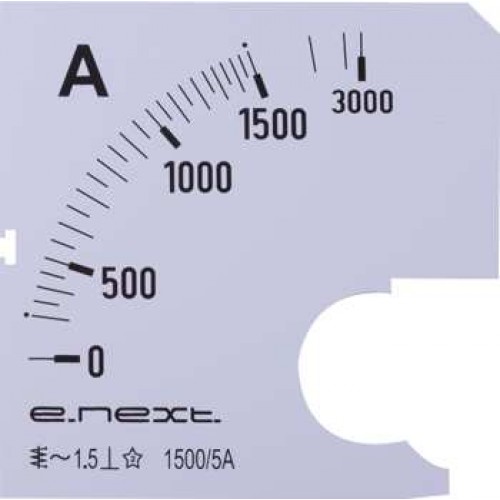 Шкала до амперметра щитового змінного струму 1500 А 72х72 мм (s066009) E.NEXT