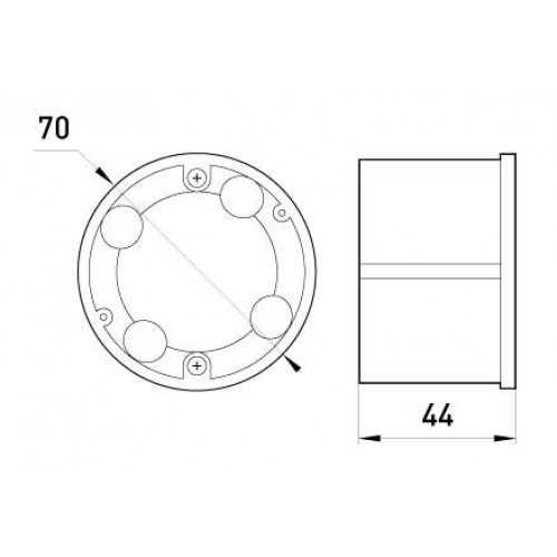 Коробка розподільна кругла з кришкою 70 мм цегла/бетон (s027014) E.NEXT