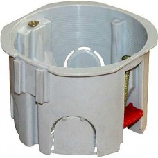 Коробка установча кругла (підрозетник) 65 мм гіпсокартон блочна упор ПВХ (s027003) E.NEXT