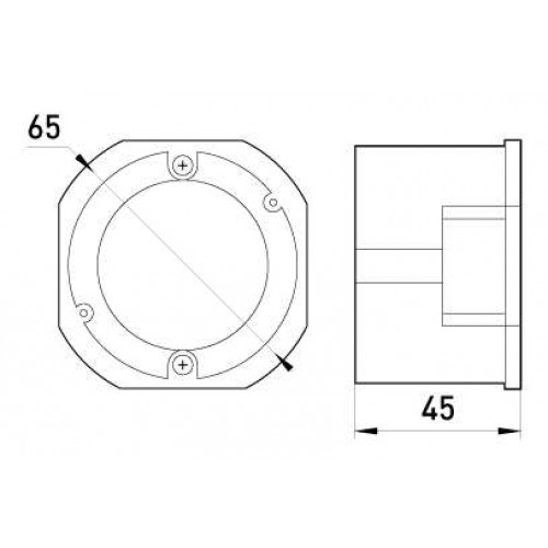 Коробка установча кругла (підрозетник) 65 мм гіпсокартон блочна упор ПВХ (s027003) E.NEXT