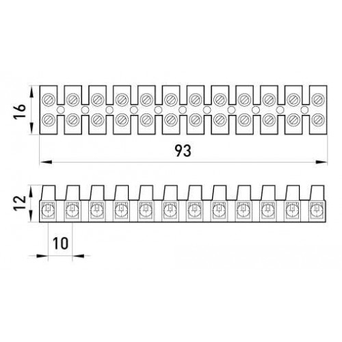 Клемна колодка ділима 12 груп 4 мм2 3 А прозора (s016001) E.NEXT