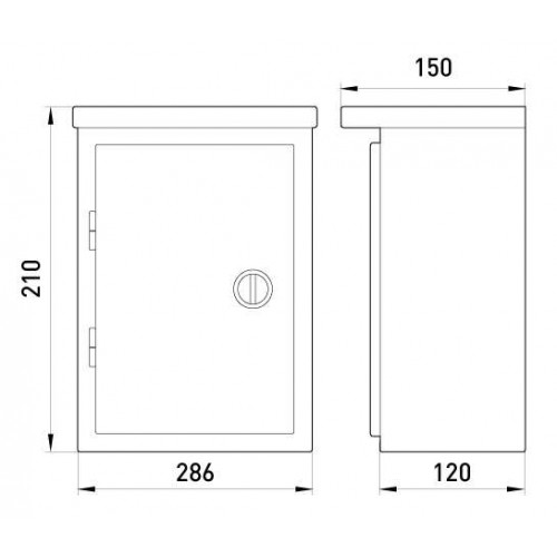 Корпус металевий навісний з замком під 12 модулів 286х210х150 мм IP54 (s0100129) E.NEXT