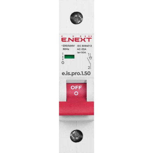 Вимикач навантаження на DIN-рейку 1 полюс 50 А (p008007) E.NEXT