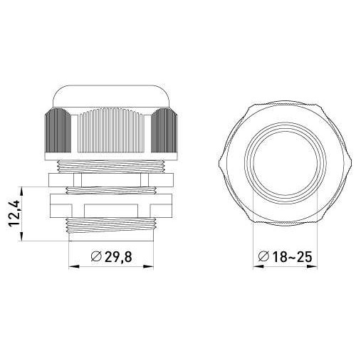 Кабельний ввід PG29 IP54 (s018007) E.NEXT