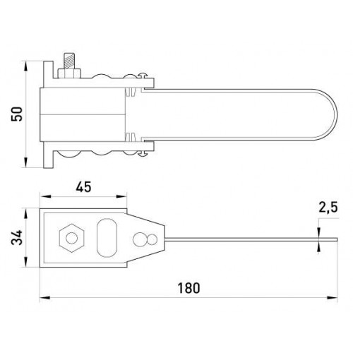 Анкерний ізольований затискач для кріплення СІП з двома жилами 16-35 мм2 з проволочною скобою (p025101) E.NEXT