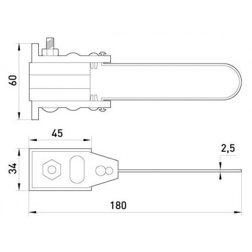 Анкерний ізольований затискач для кріплення СІП з чотирма жилами 16-35 мм2 з проволочною скобою (p025102) E.NEXT