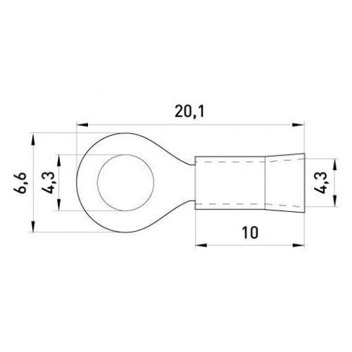 Ізольований наконечник кільцевий 4,3 мм для проводу 0,5-1,5 мм2 сірий 100 шт (s1036006) E.NEXT