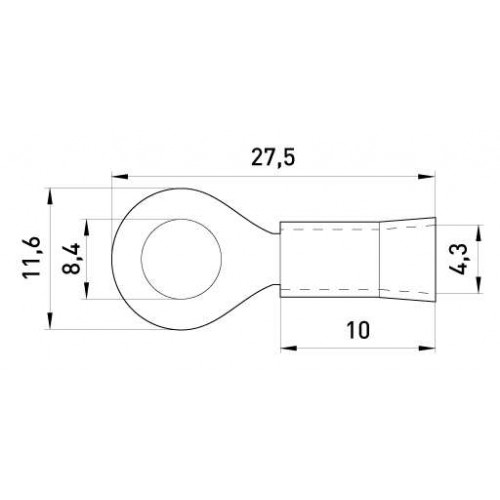 Ізольований наконечник кільцевий 8,4 мм для проводу 0,5-1,5 мм2 червоний 100 шт (s1036015) E.NEXT