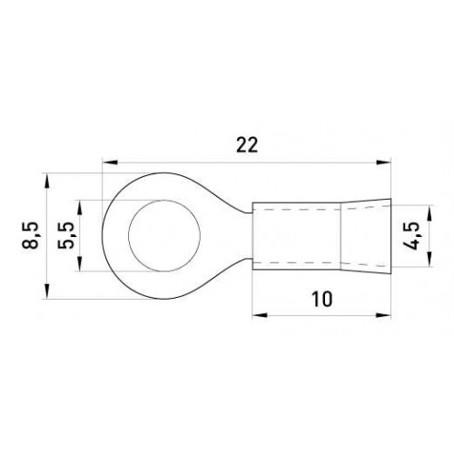 Ізольований наконечник кільцевий 5,5 мм для проводу 1,5-2,5 мм2 зелений 100 шт (s1036026) E.NEXT