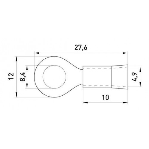 Ізольований наконечник кільцевий 8,4 мм для проводу 1,5-2,5 мм2 жовтий 100 шт (s1036037) E.NEXT