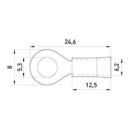 Ізольований наконечник кільцевий 5,3 мм для проводу 2,5-4 мм2 чорний 100 шт (s1036045) E.NEXT