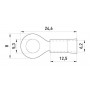 Ізольований наконечник кільцевий 5,3 мм для проводу 2,5-4 мм2 сірий 100 шт (s1036048) E.NEXT